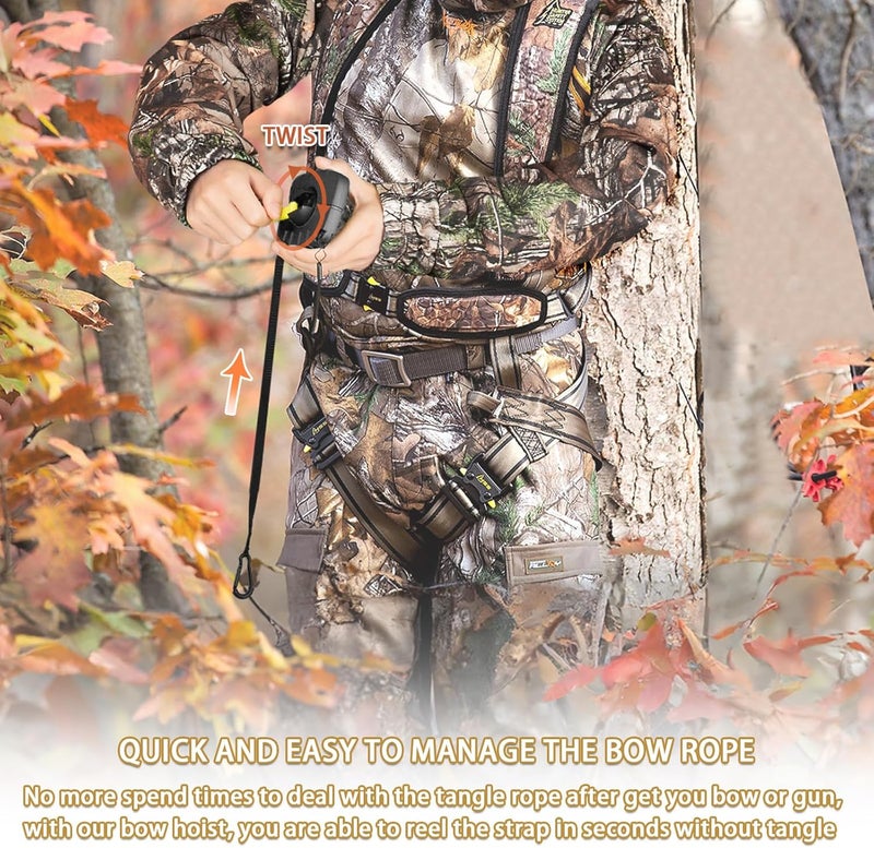 Seaperk Tree Stand Retractable Bow Hoist, Bow Rope, Bow Hunting Gear, Quick and Easy Reel Rope Up for Crossbow, Gun, Backpack, Rifle, Tree Stand Hunting Accessories, Black - Image 5